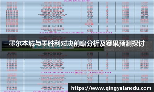 墨尔本城与墨胜利对决前瞻分析及赛果预测探讨